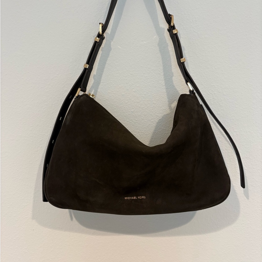 Michael Kors Dark Brown Suede Shoulder Bag